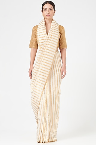 Gold Brocade Blouse by Pranay Baidya