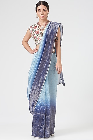 White Cotton Embroidered Blouse by Pranay Baidya
