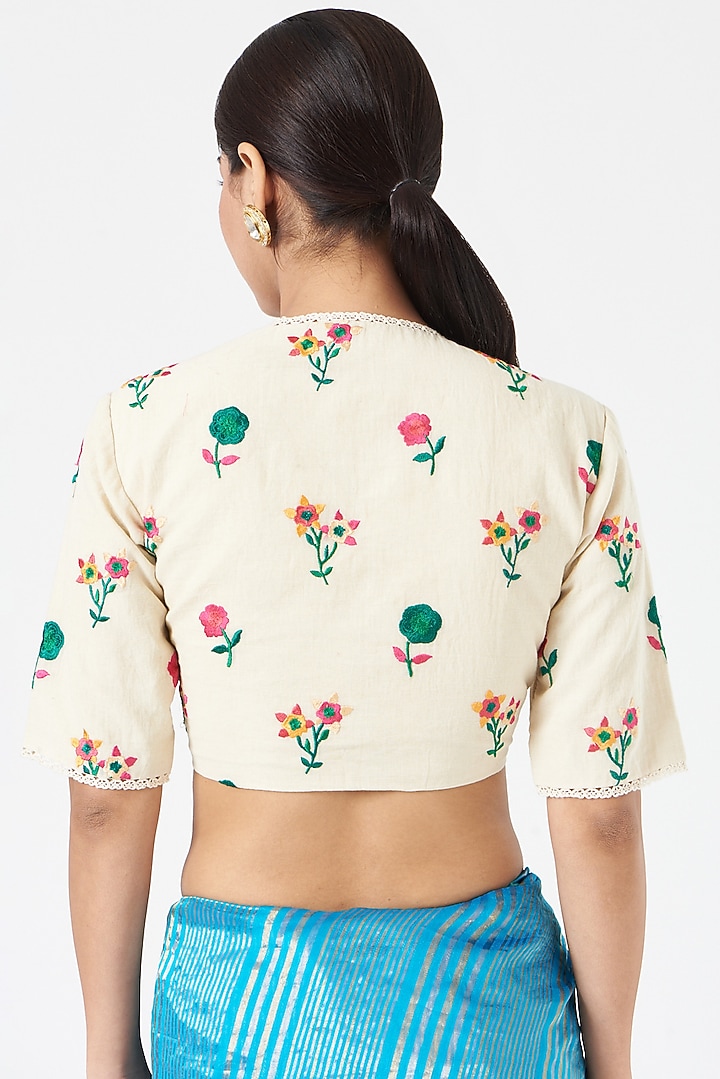 Ivory Embroidered Blouse by Pranay Baidya at Pernia's Pop Up Shop