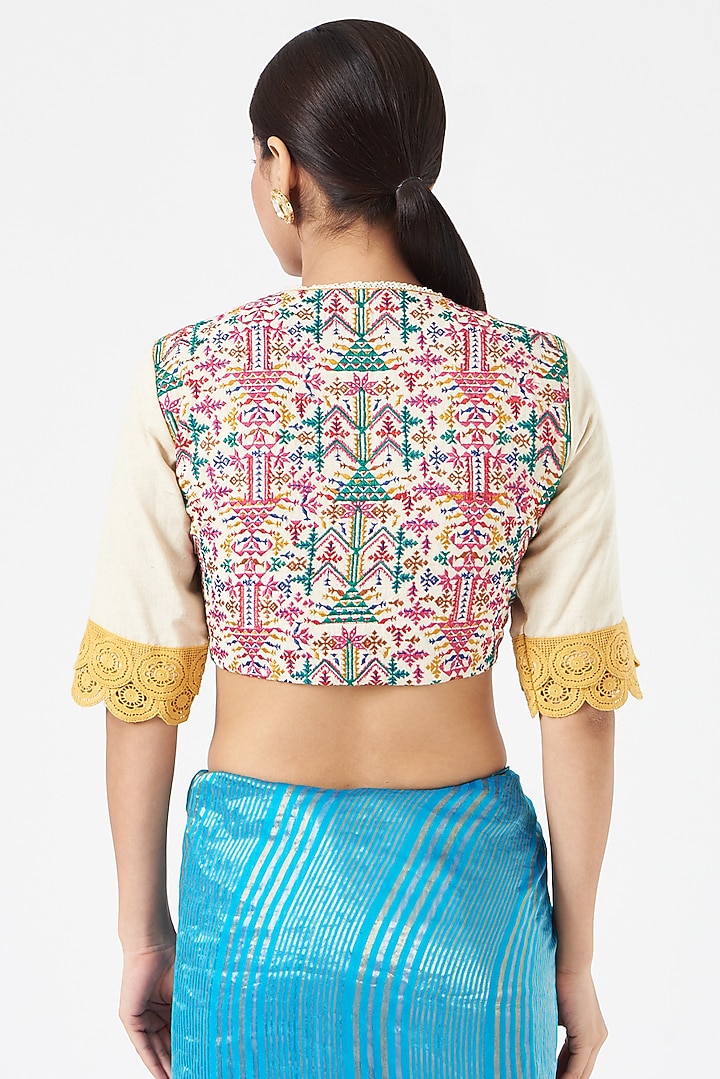 White Embroidered Blouse by Pranay Baidya at Pernia's Pop Up Shop