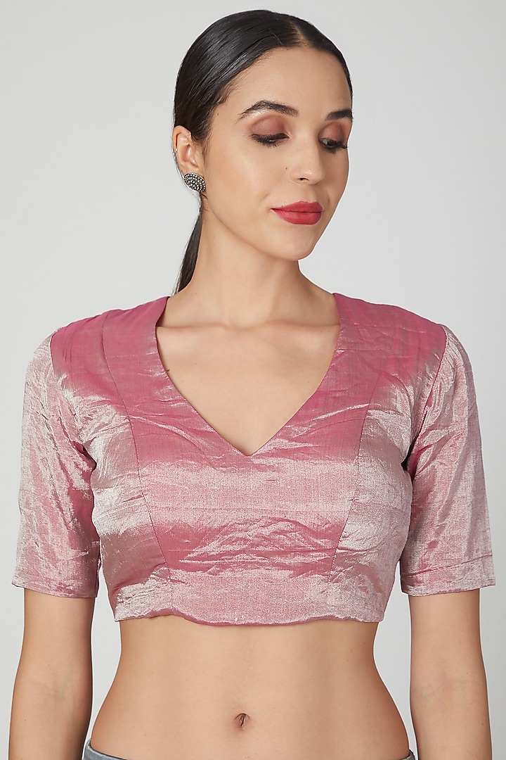 Pink Tissue Silk Blouse by Pranay Baidya at Pernia's Pop Up Shop