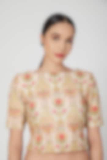 Multi Colored Embroidered Blouse by Pranay Baidya