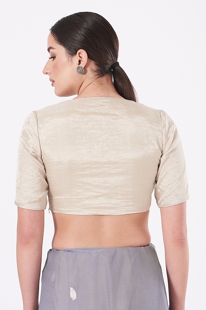 Silver Blouse In Tissue by Pranay Baidya at Pernia's Pop Up Shop