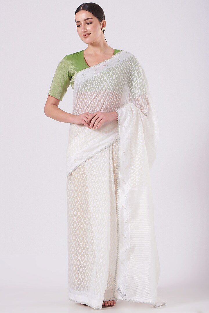 Green Tissue Blouse by Pranay Baidya