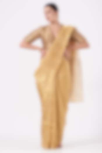 Gold Brocade Blouse by Pranay Baidya at Pernia's Pop Up Shop