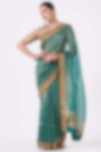 Green Tissue Saree by Pranay Baidya