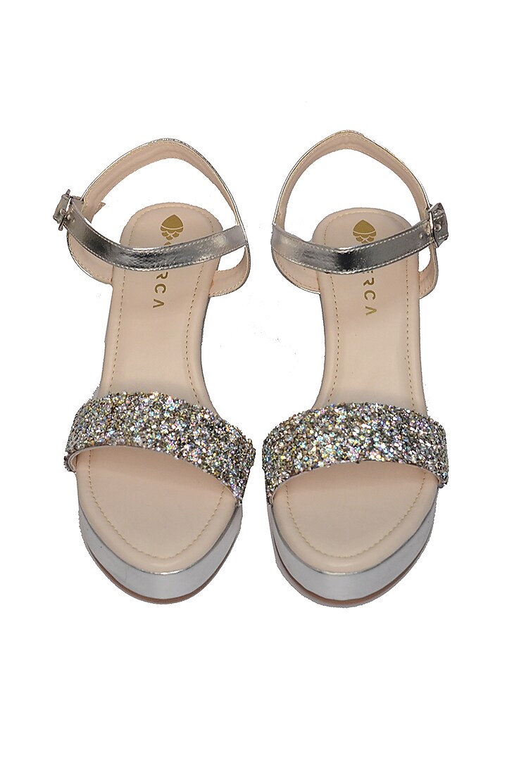 Silver Crystal Platform Heels by Perca at Pernia's Pop Up Shop