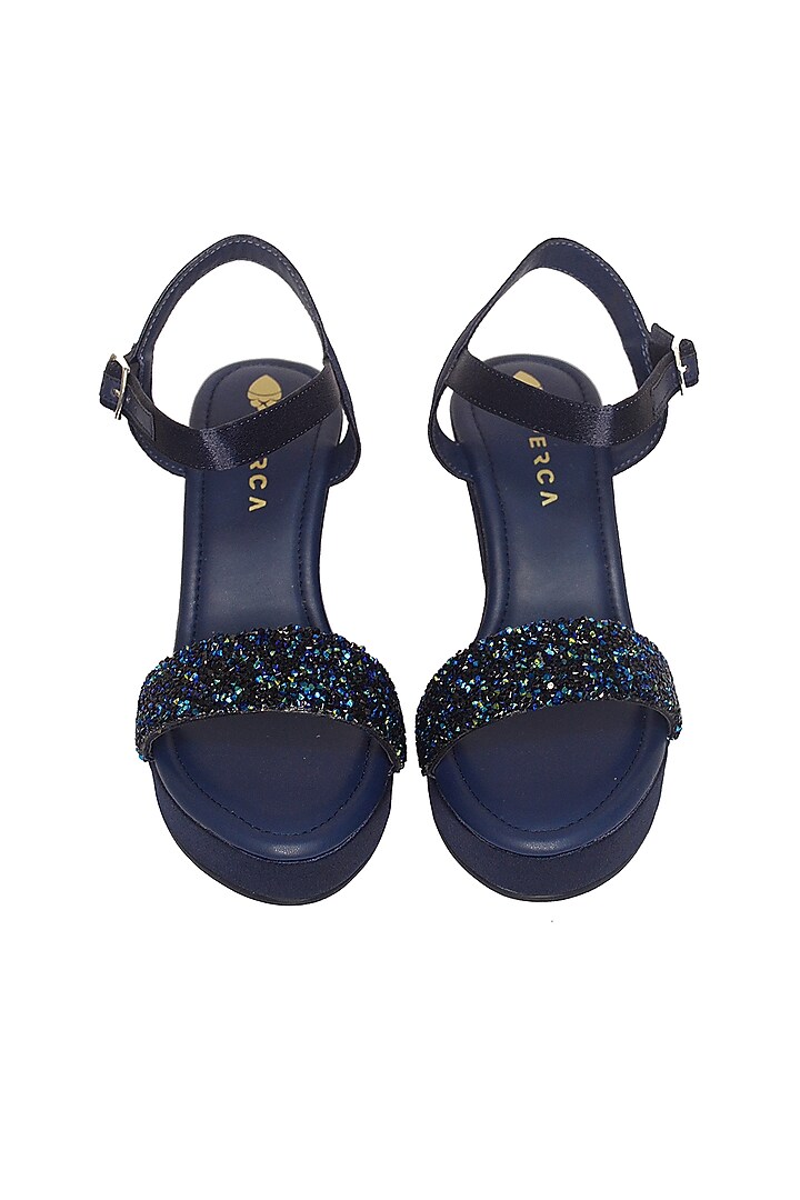 Blue Crystal Platform Heels by Perca at Pernia's Pop Up Shop