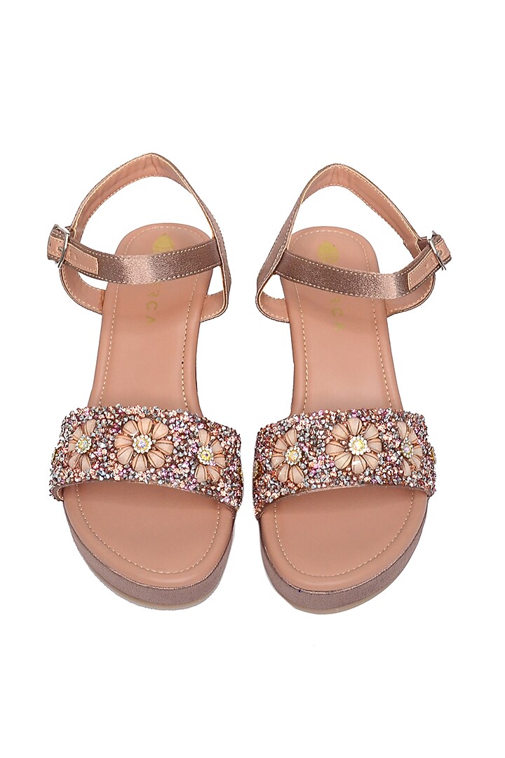 Rose Gold Crystal Platform Heels by Perca at Pernia's Pop Up Shop
