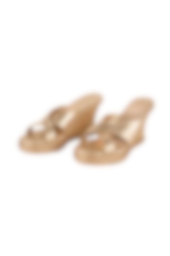 Gold Platform Wedges by Perca
