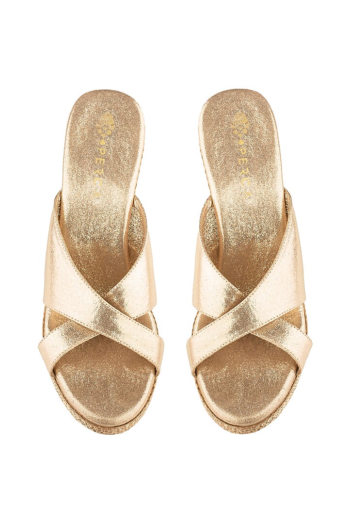 Gold Platform Wedges by Perca at Pernia's Pop Up Shop