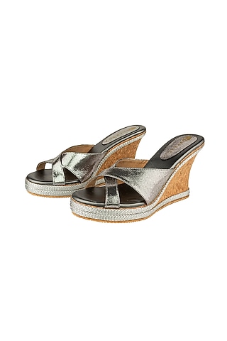 Grey Platform Wedges by Perca
