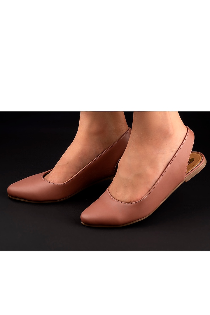 Nude Vegan Leather Ballet Flats by Perca