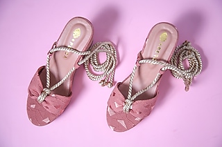 Pink Tie-Up Wedges by Perca