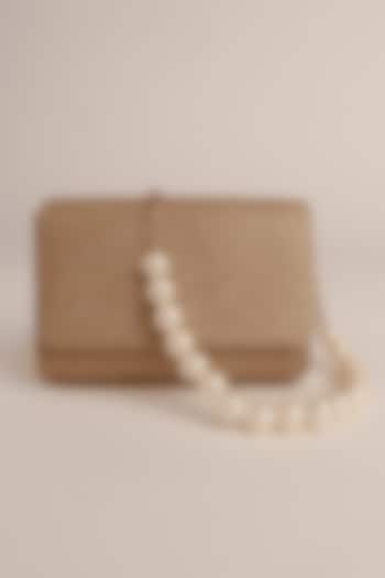 Gold Japanese Satin Clutch by Puro Cosa