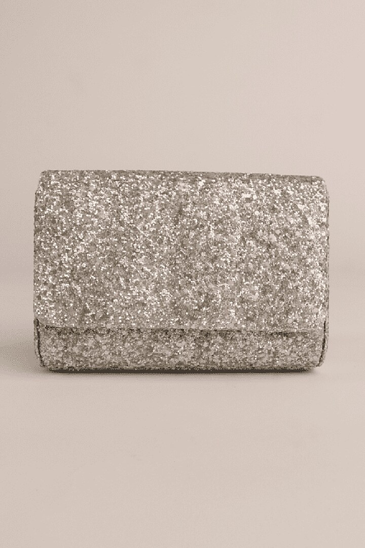 Silver Japanese Satin Clutch by Puro Cosa at Pernia's Pop Up Shop