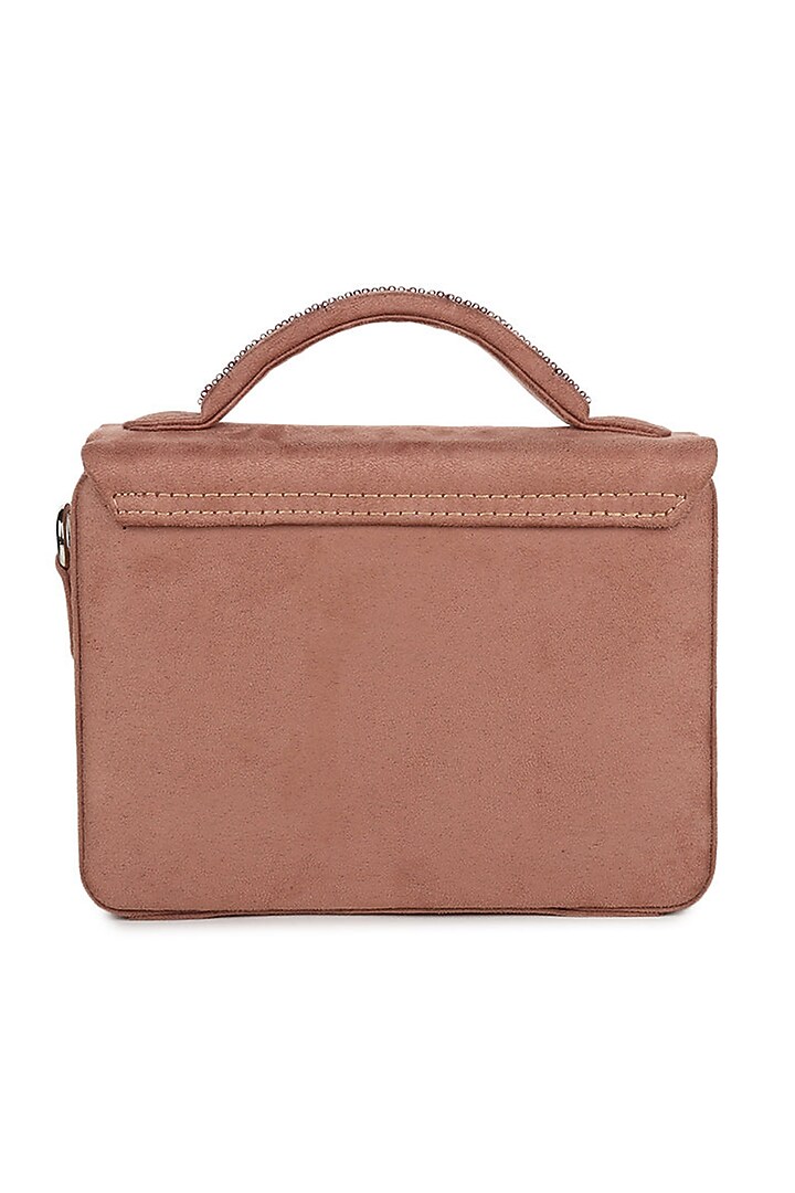 Nude Embroidered Box Hand Bag by Puro Cosa at Pernia's Pop Up Shop
