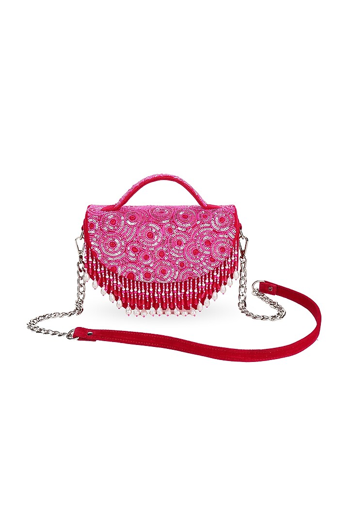 Rani Pink Embroidered Handbag by Puro Cosa at Pernia's Pop Up Shop