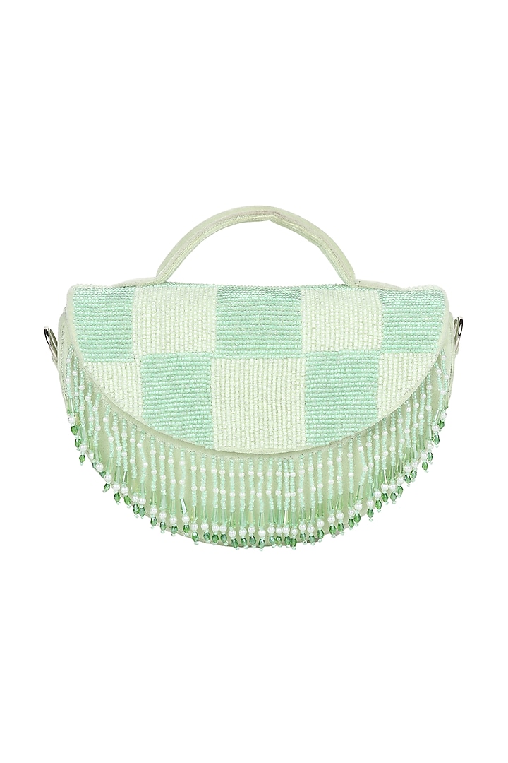 Mint Embroidered Handbag by Puro Cosa at Pernia's Pop Up Shop