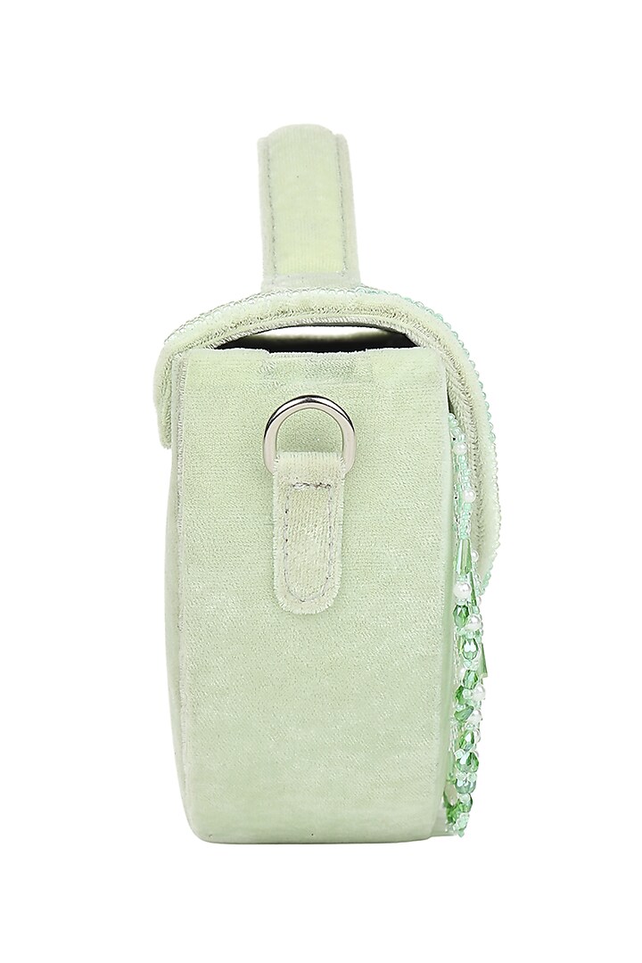 Mint Embroidered Handbag by Puro Cosa at Pernia's Pop Up Shop