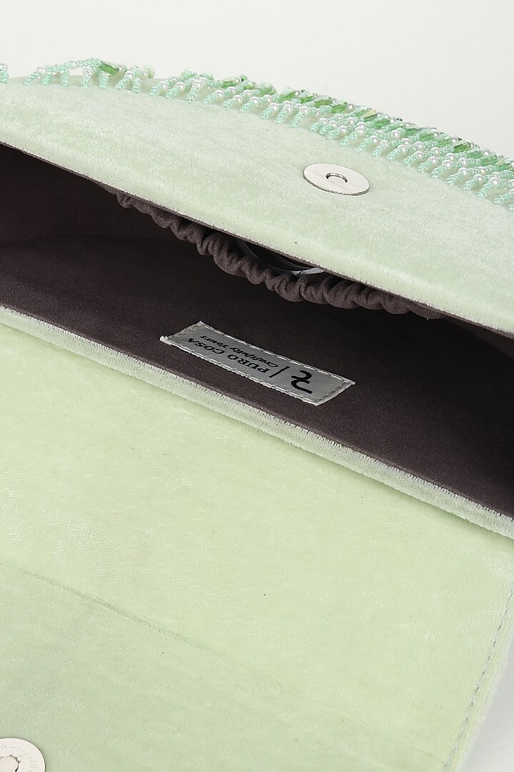 Mint Embroidered Handbag by Puro Cosa at Pernia's Pop Up Shop