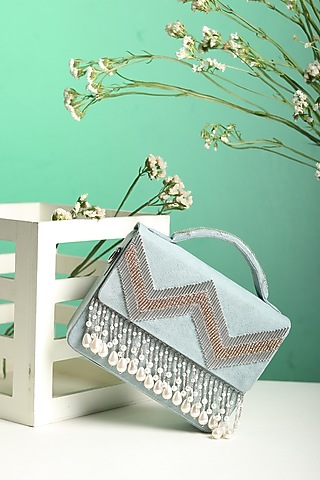 Lime Embroidered Handbag by Puro Cosa