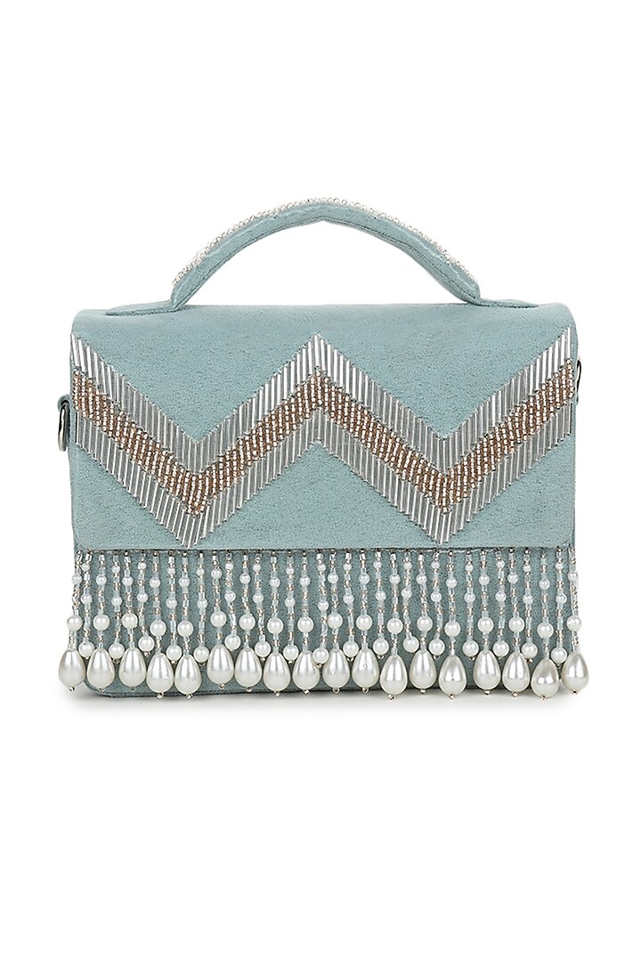 Lime Embroidered Handbag by Puro Cosa at Pernia's Pop Up Shop