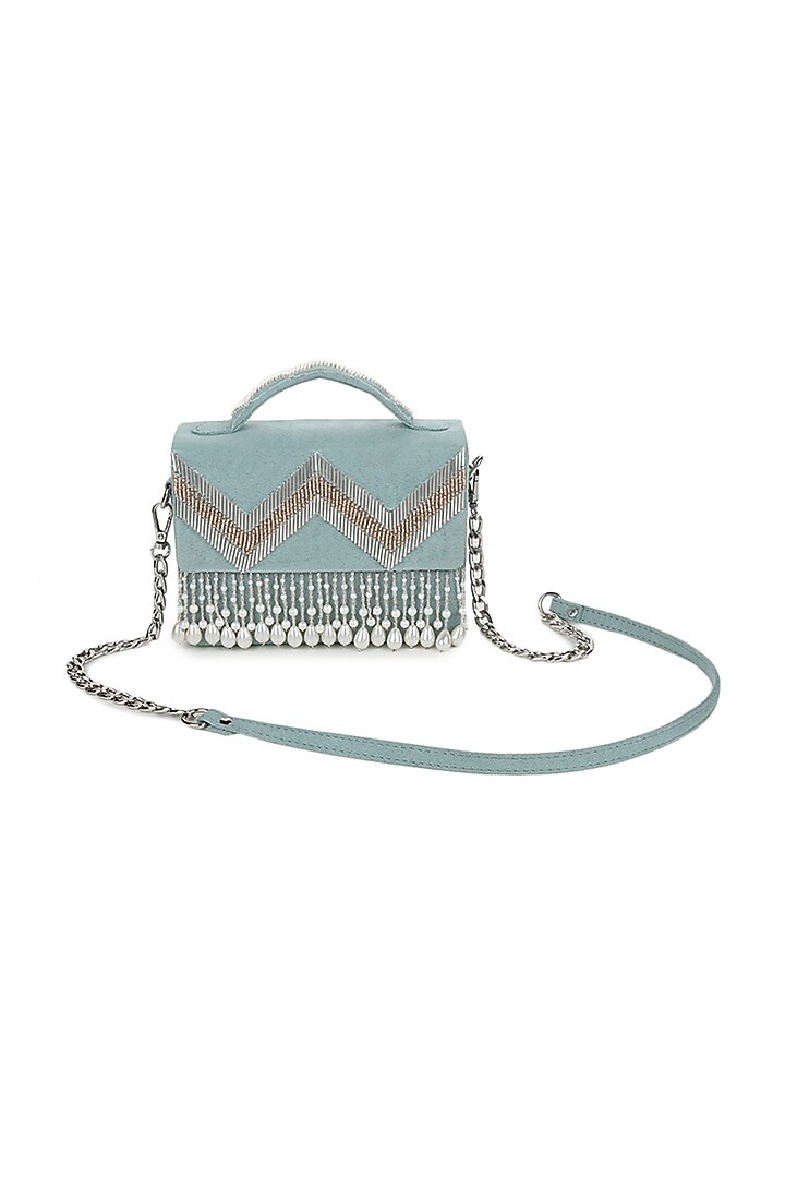 Lime Embroidered Handbag by Puro Cosa at Pernia's Pop Up Shop