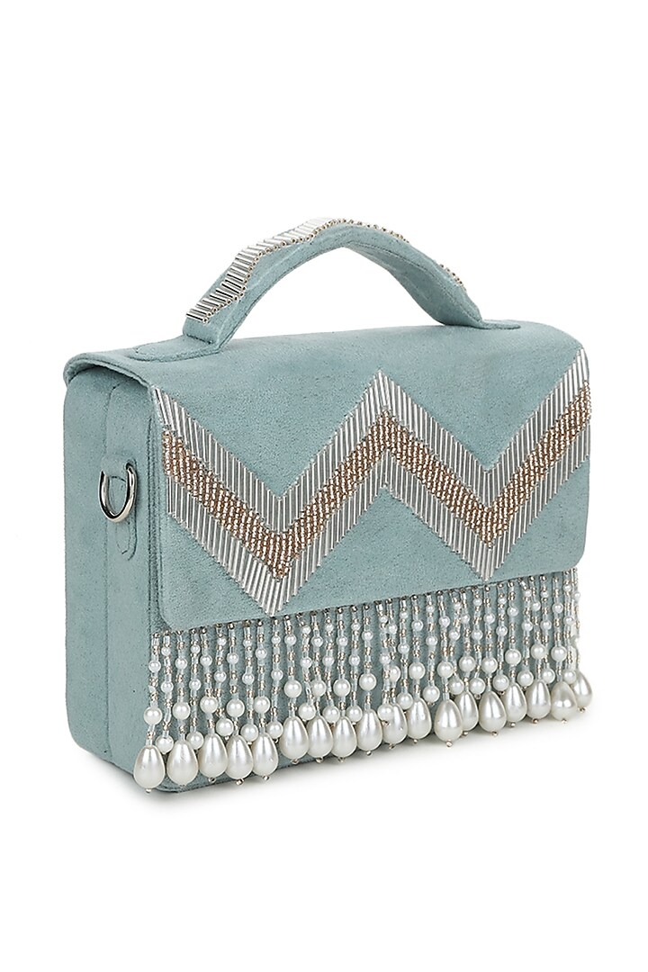 Lime Embroidered Handbag by Puro Cosa at Pernia's Pop Up Shop