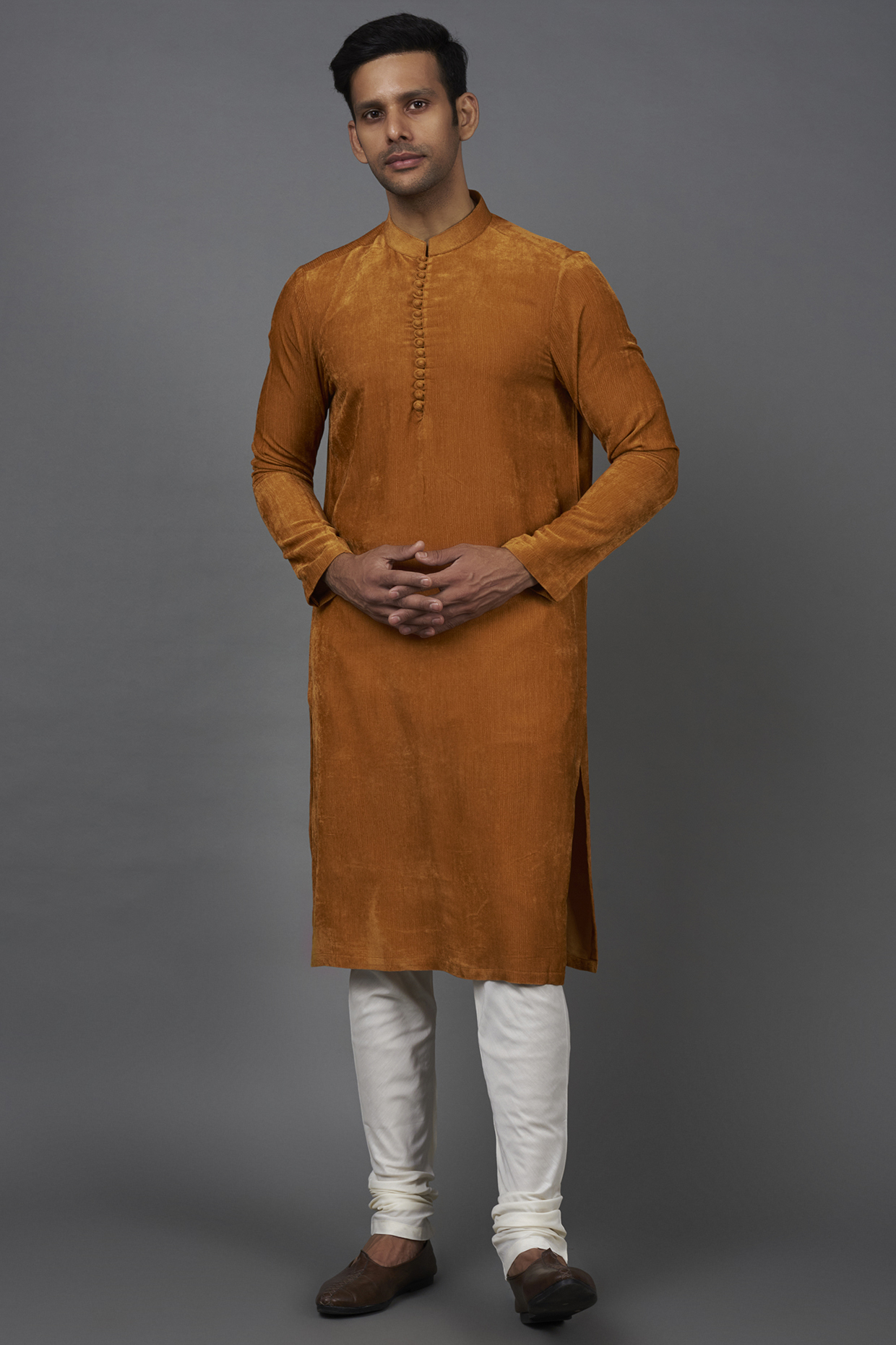 Rust Viscose Kurta Set by Prima Czar at Pernia's Pop Up Shop