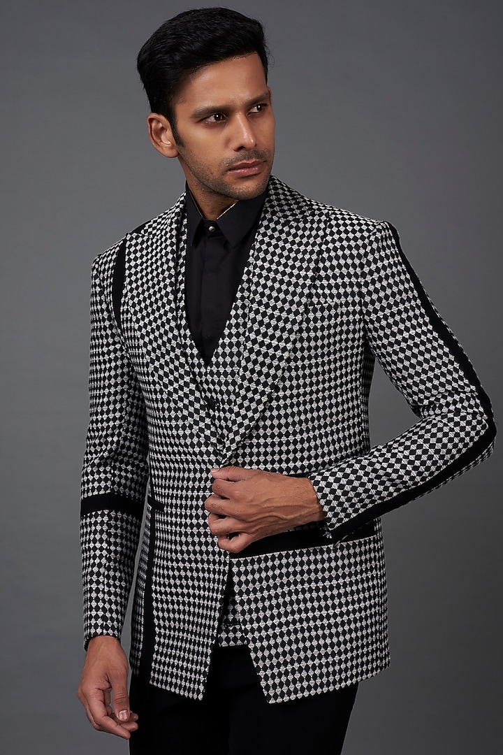 Black & White Jacquard Jacket Set by Prima Czar at Pernia's Pop Up Shop
