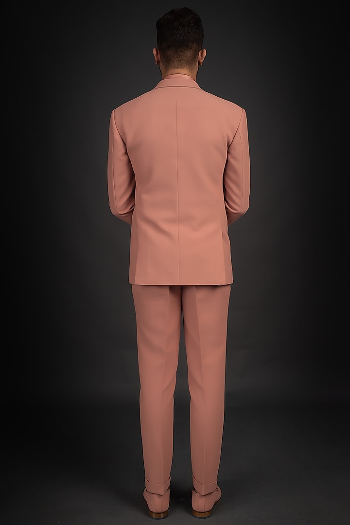 Dry Peach Dobby Tuxedo Set by Prima Czar at Pernia's Pop Up Shop