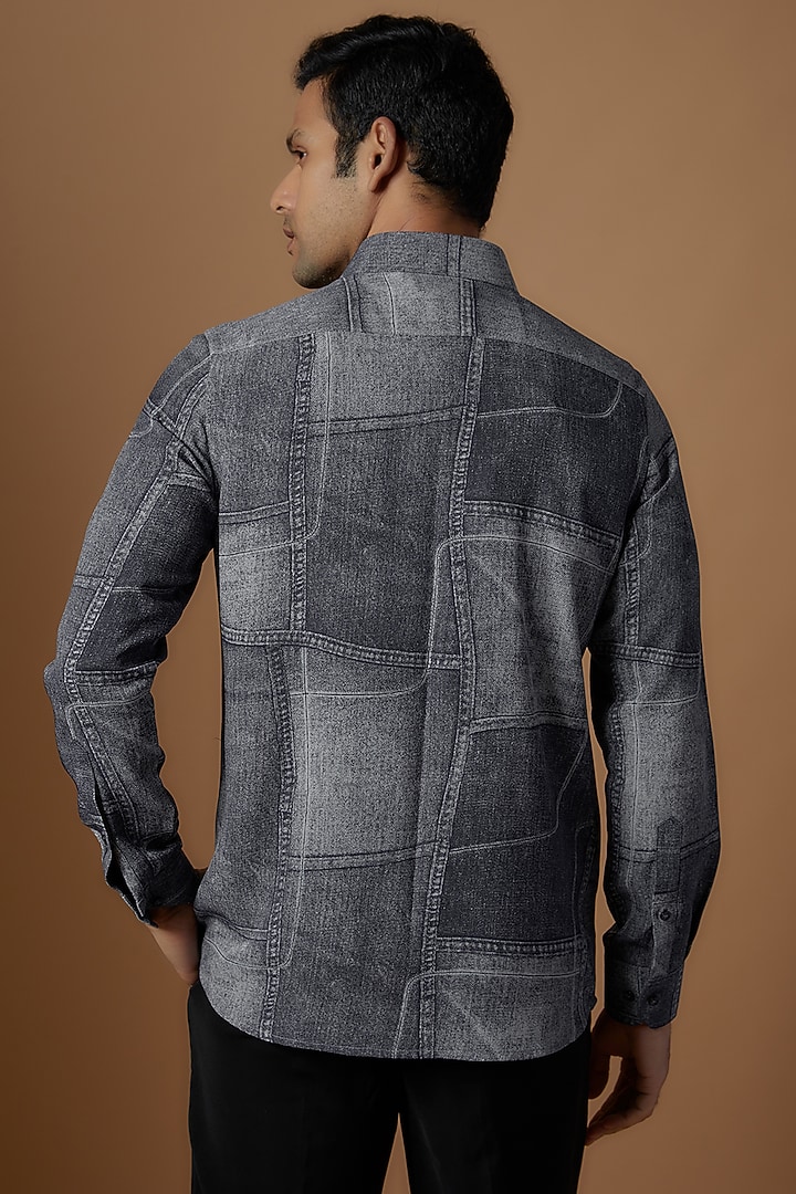 Blue Denim Party Wear Shirt by Prima Czar at Pernia's Pop Up Shop