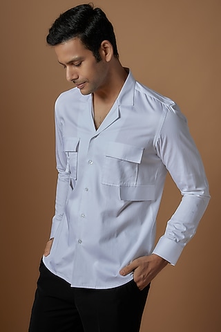 White Cotton Shirt by Prima Czar