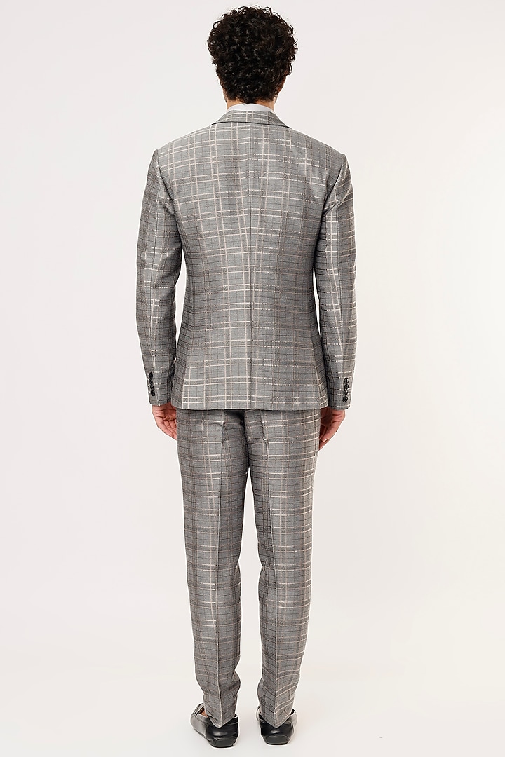 Grey Striped Blazer Set by Prima Czar at Pernia's Pop Up Shop