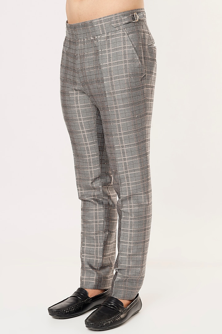 Grey Striped Blazer Set by Prima Czar at Pernia's Pop Up Shop