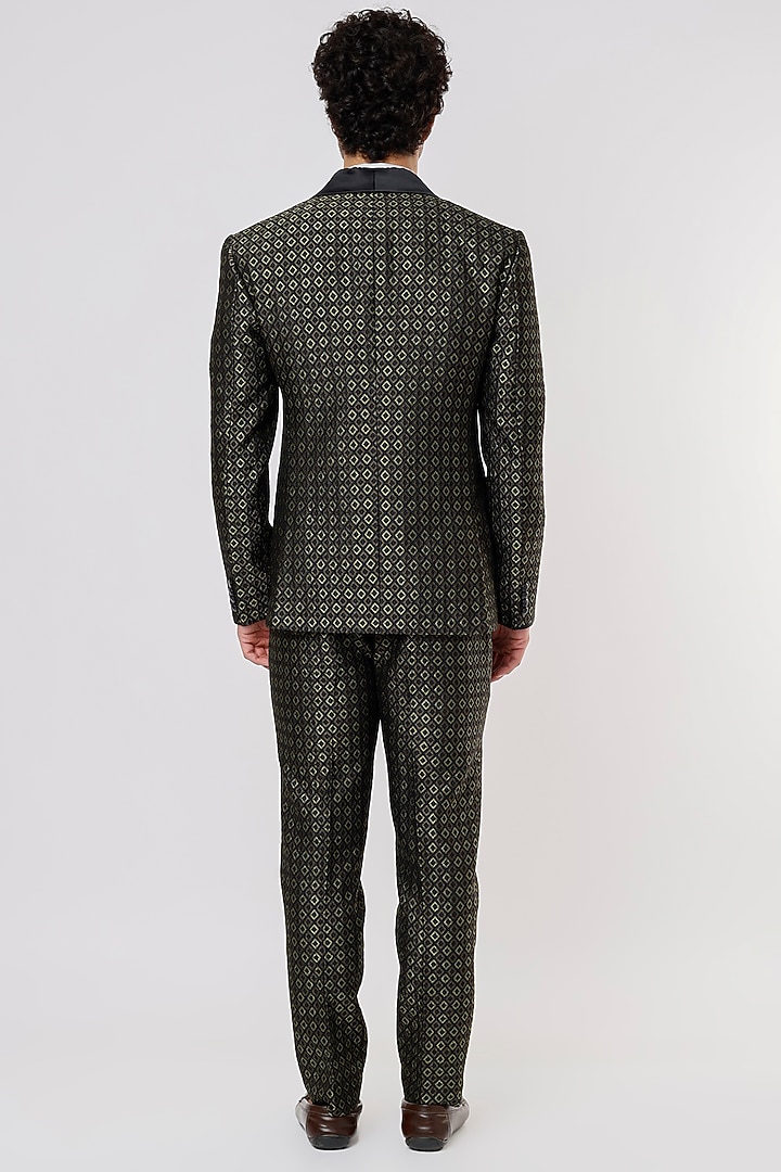 Emerald Green Jacquard Blazer Set by Prima Czar at Pernia's Pop Up Shop