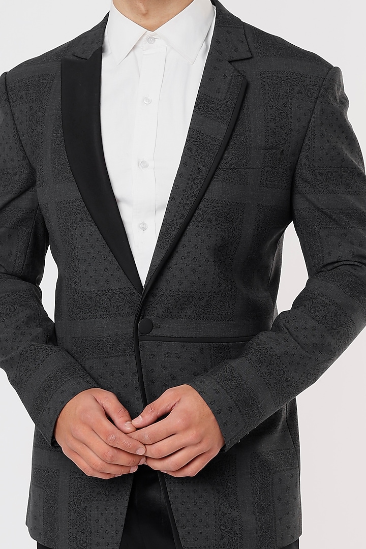Grey Wool Blazer Set by Prima Czar at Pernia's Pop Up Shop