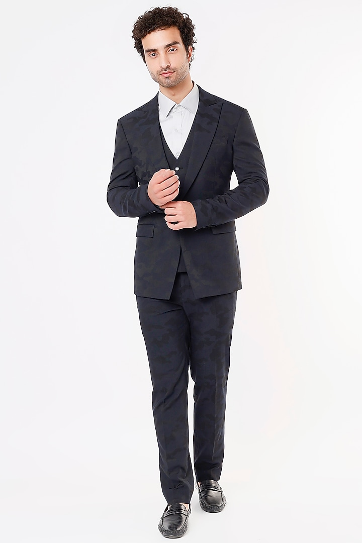 Cobalt Blue Wool Blazer Set by Prima Czar at Pernia's Pop Up Shop