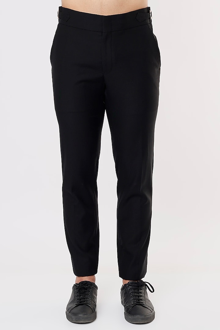 Black Dobby Suiting Bomber Jacket Set by Prima Czar at Pernia's Pop Up Shop