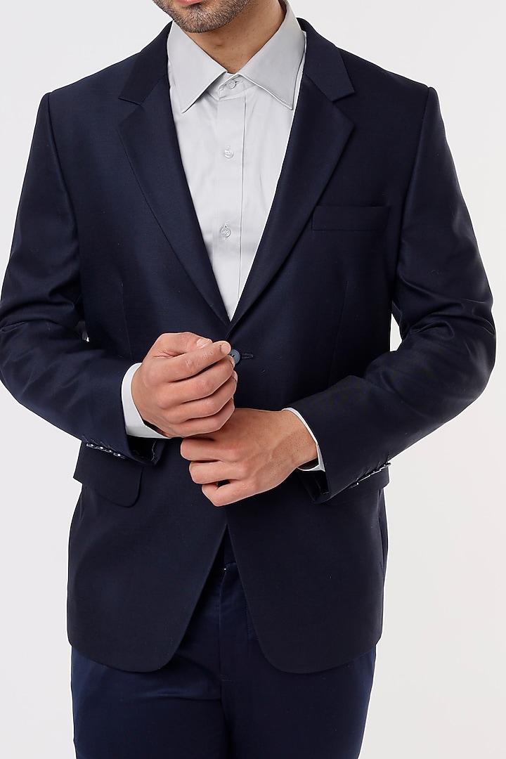 Black Wool Blazer Set by Prima Czar at Pernia's Pop Up Shop