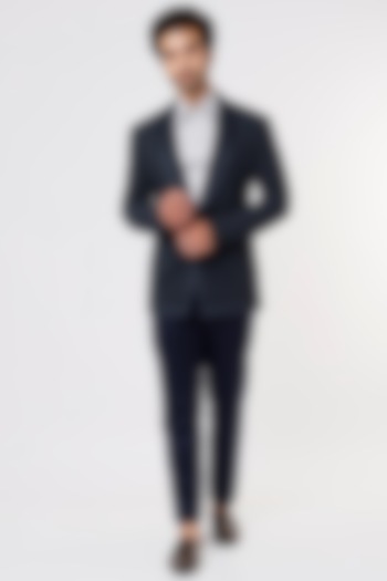 Blue Seersucker Tuxedo Set by Prima Czar at Pernia's Pop Up Shop