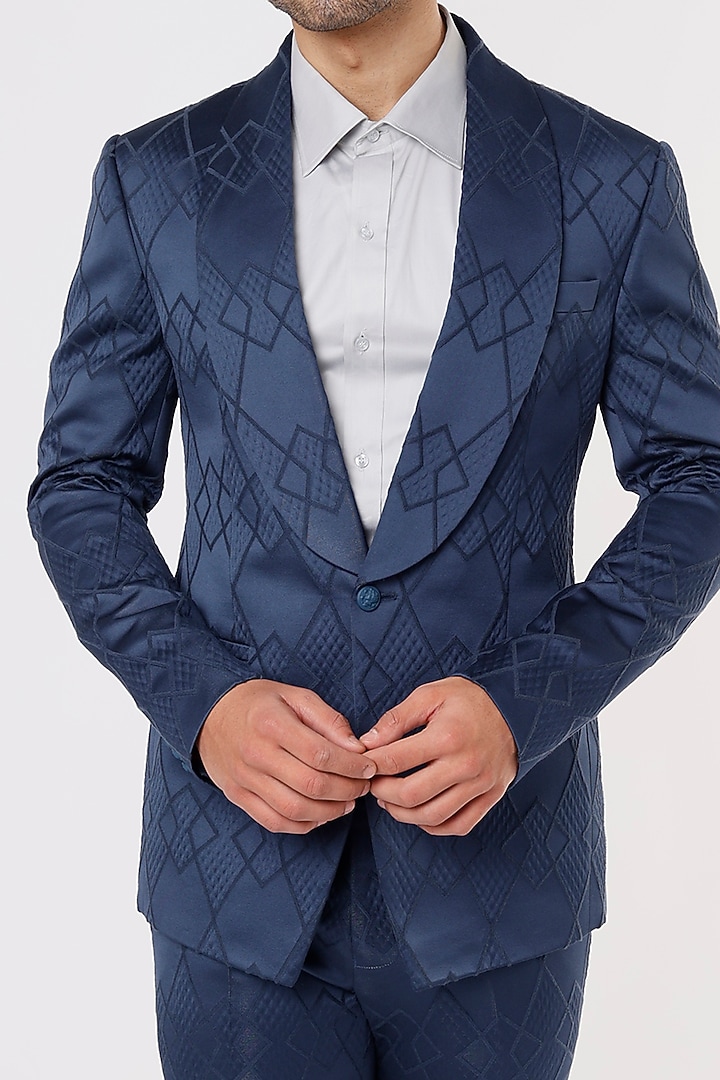 Cobalt Blue Rayon Blazer Set by Prima Czar at Pernia's Pop Up Shop