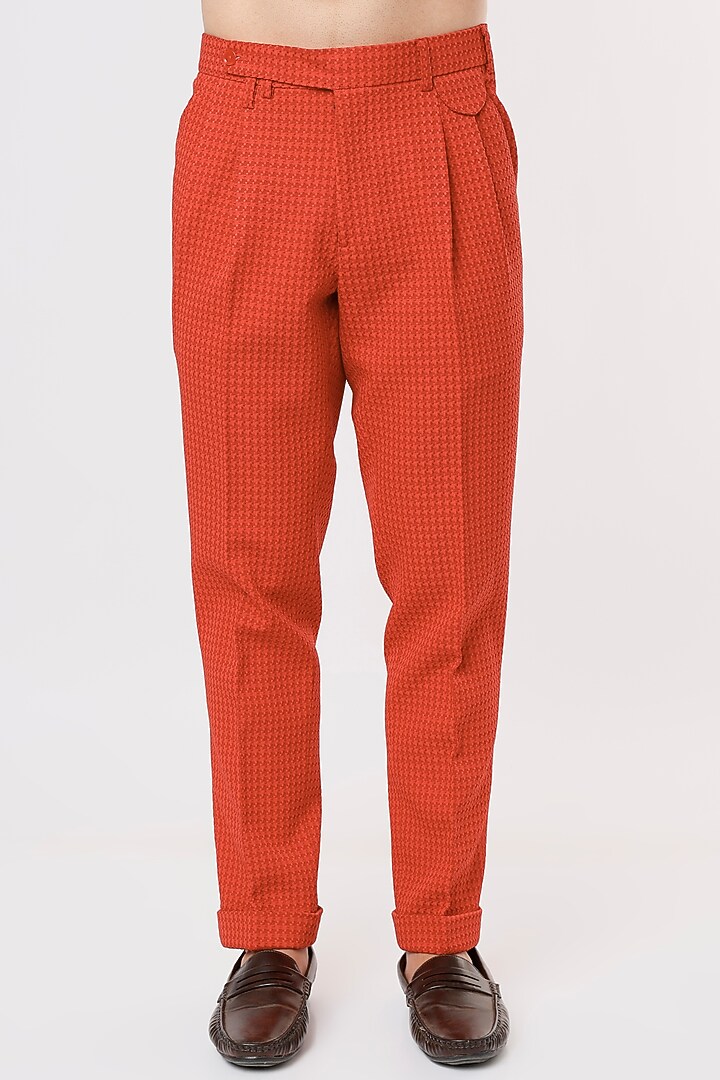 Red Jacquard Blazer Set by Prima Czar at Pernia's Pop Up Shop