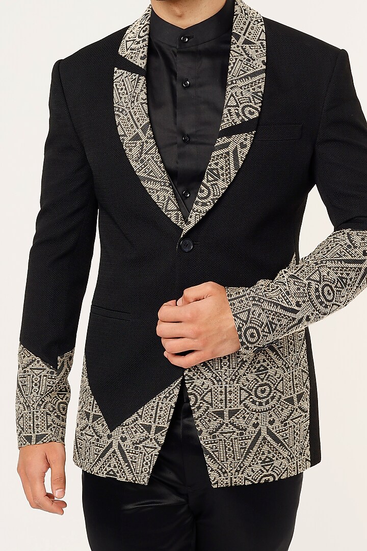 Black Rayon Blazer Set by Prima Czar at Pernia's Pop Up Shop