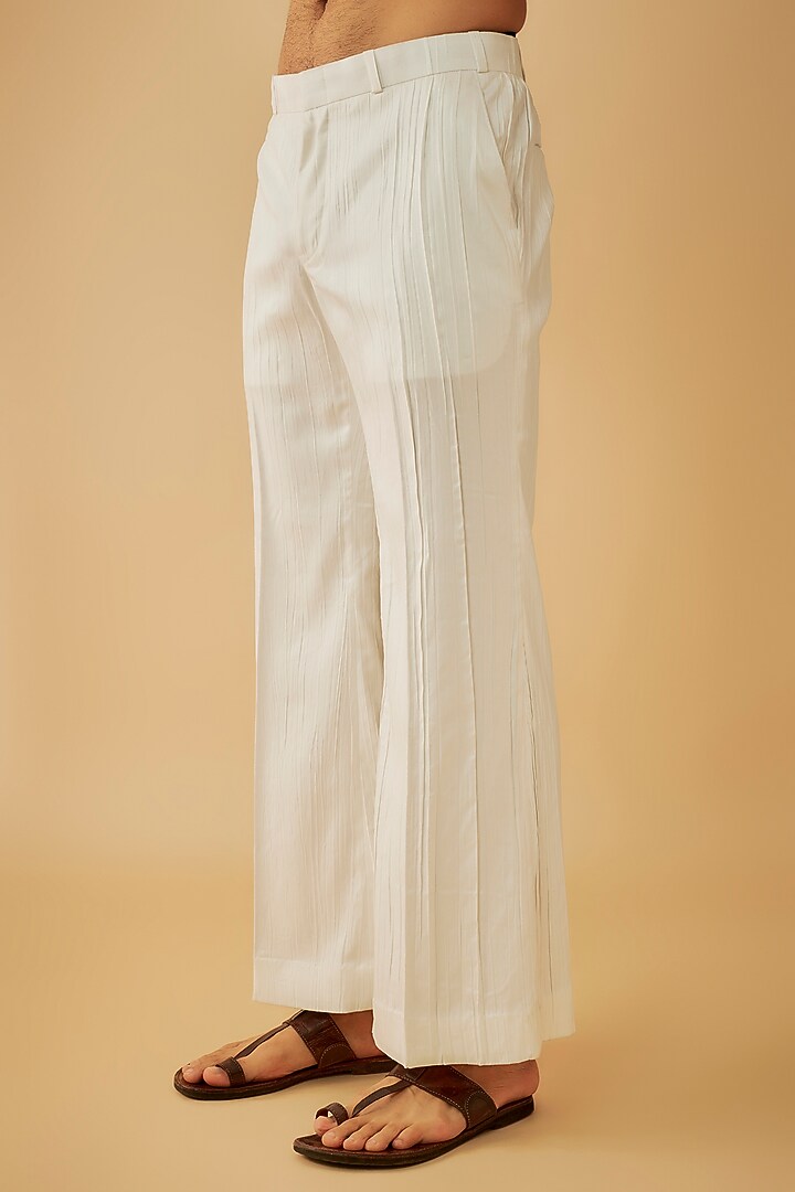 White Polyester Angrakha Kurta Set by Prima Czar at Pernia's Pop Up Shop