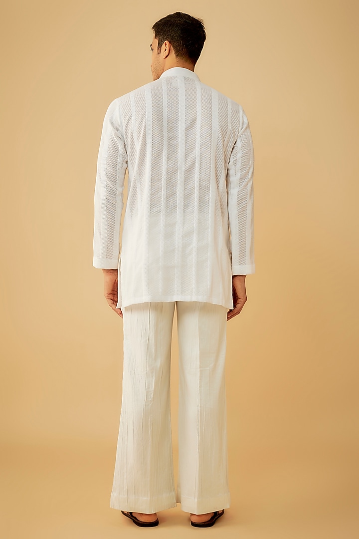 White Cotton Kurta Set by Prima Czar at Pernia's Pop Up Shop