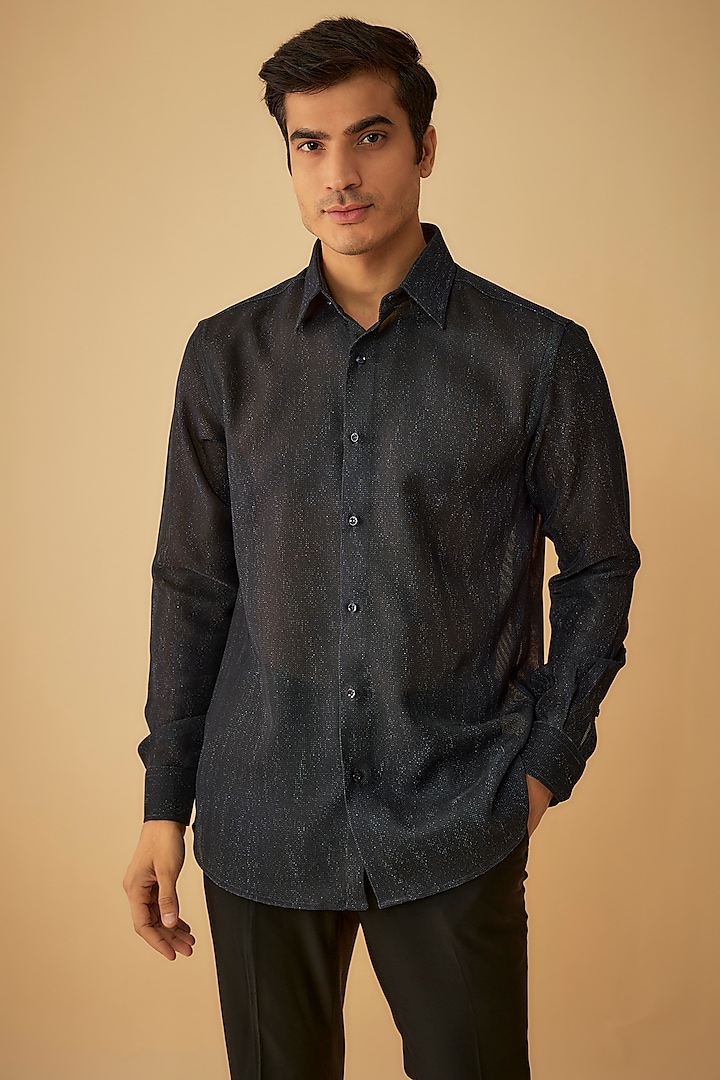 Blue Net Shirt by Prima Czar