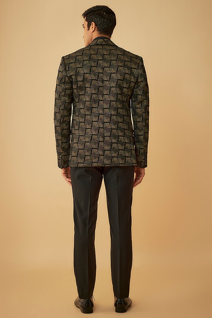 Black Jacquard Jacket by Prima Czar at Pernia's Pop Up Shop