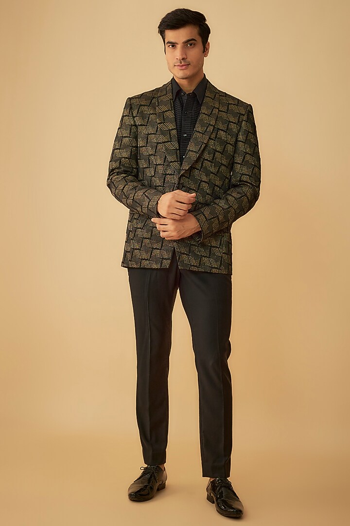 Black Jacquard Jacket by Prima Czar at Pernia's Pop Up Shop